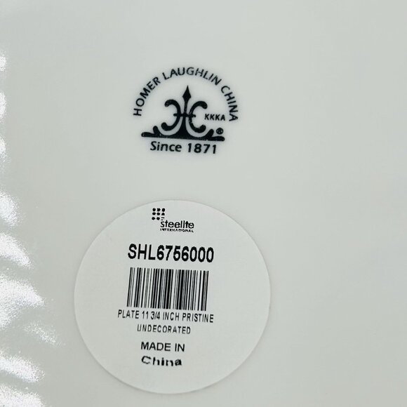 Homer Laughlin 11 3/4" Pristine Undecorated Plate Solid White Restaurant Ware - Picture 7 of 7